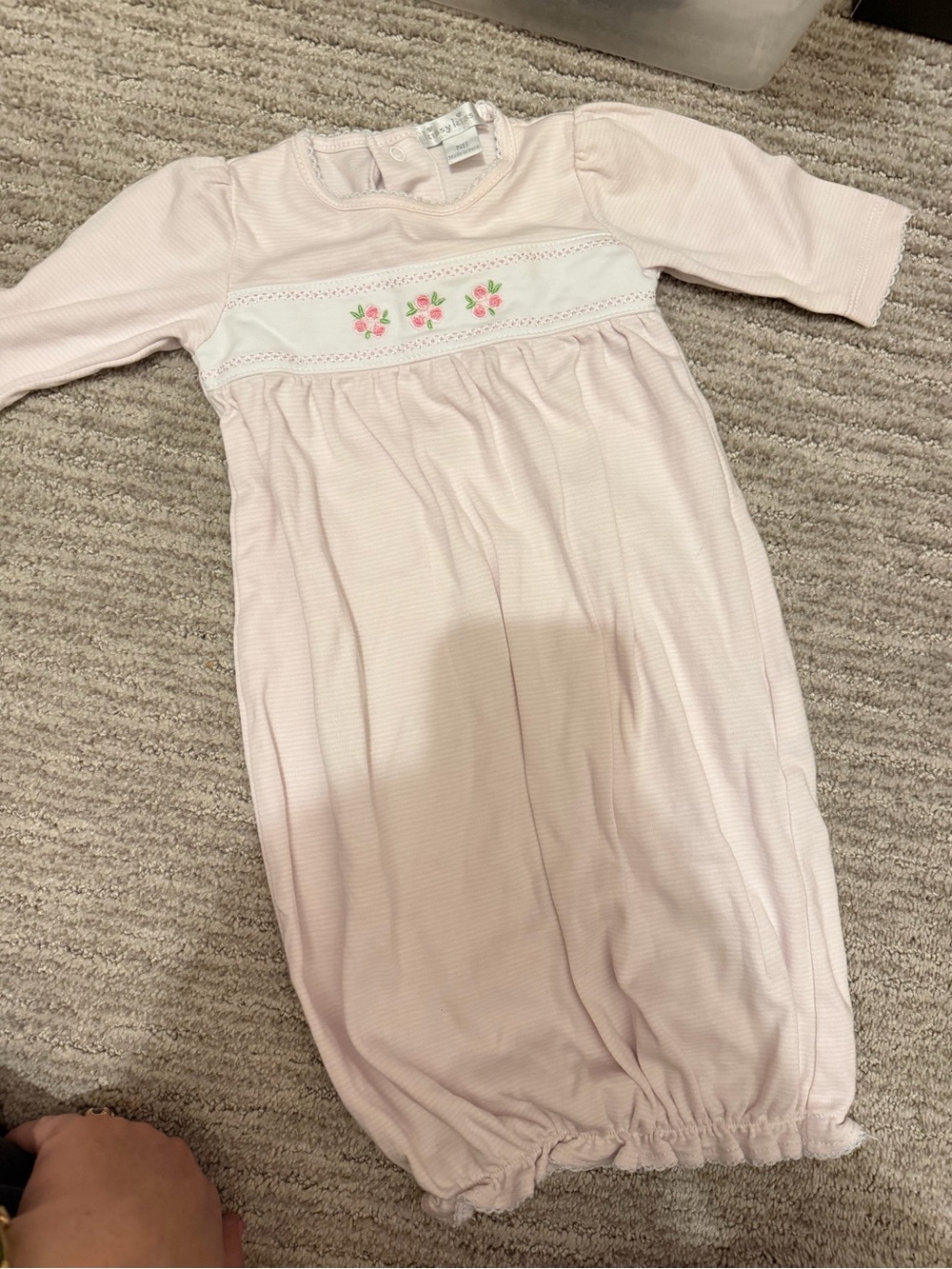 Kissy Kissy Light Pink Ribbed Floral-Embroidered Sleep Sack